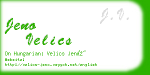 jeno velics business card